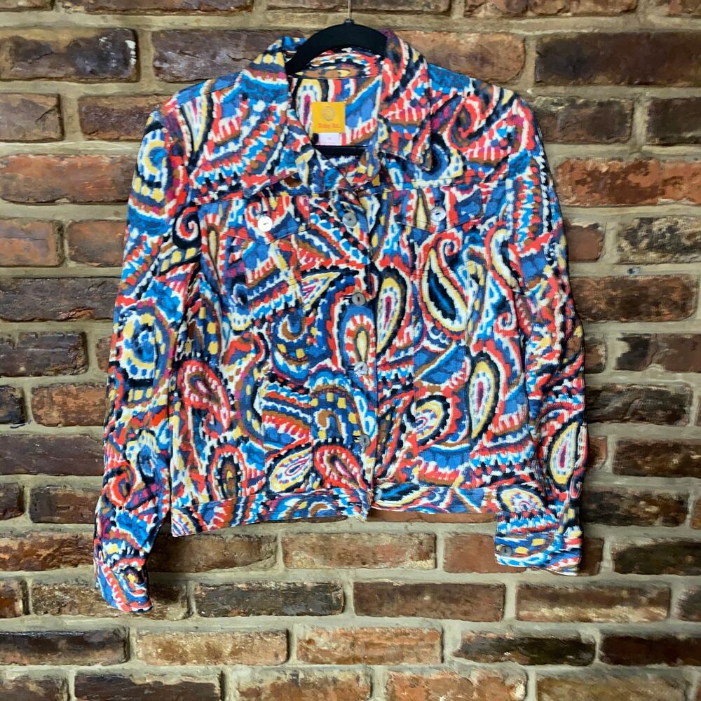 Ruby Rd Abstract Multicolored Lightweight Button … - image 1